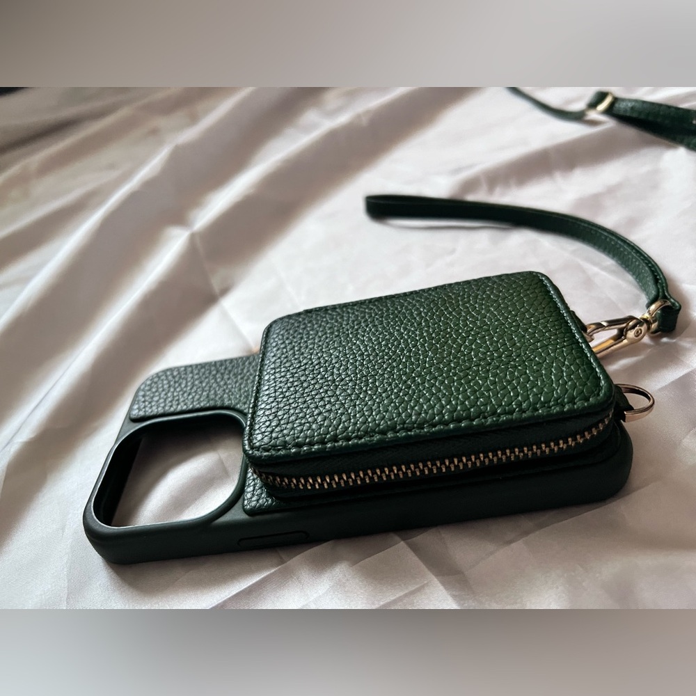 iPhone 13 Wallet Case Crossbody, dark green 
For 6.1”